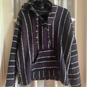 Striped Purple and Black Baja Hoodie